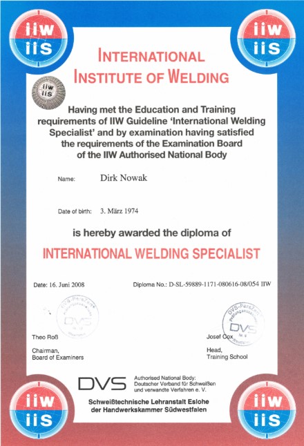 DVS International Welding Specialist